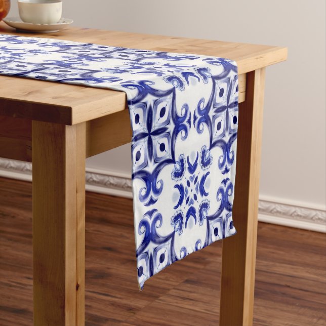 Italian style,tiles,majolica All-Over Print Apron Short Table Runner (In Situ)