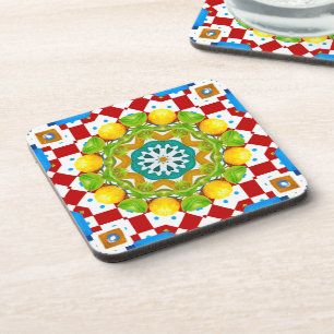 Italian style,tiles,majolica All-Over Print Coaster