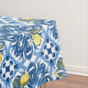 Italian style,tiles,majolica,lemon ,All-Over Print Tablecloth