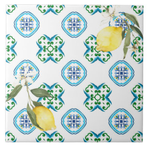 Italian style,tiles,majolica,lemon ,All-Over Print Tile