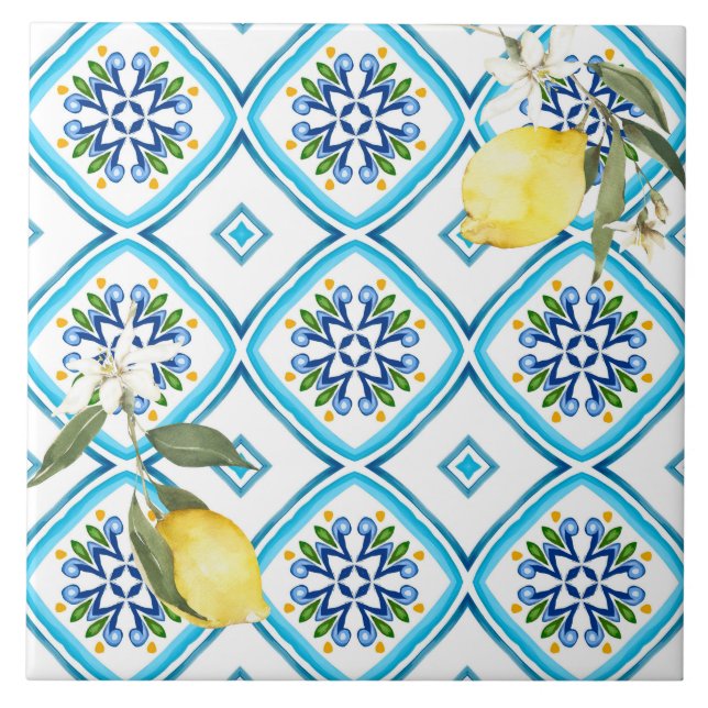 Italian style,tiles,majolica,lemon ,All-Over Print Tile (Front)