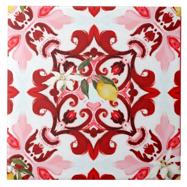 Italian style,tiles,majolica,lemon ,All-Over Print Tile (Front)