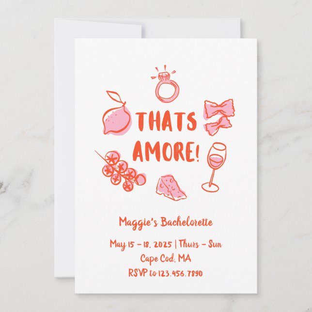Italian Summer Bachelorette Invitation  (Front)