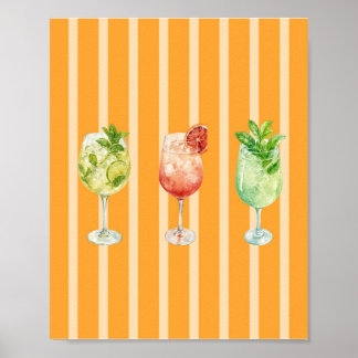 Italian summer Bar poster cocktail