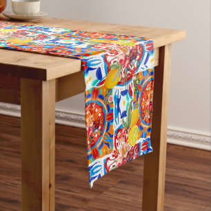 Italian,summer,citrus,floral motifs medium table runner