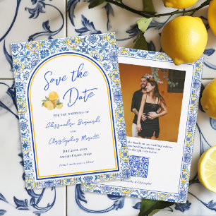 Italian Summer Destination QR Code Wedding  Save The Date