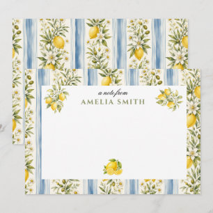 Italian Summer Lemon Floral  Notecard