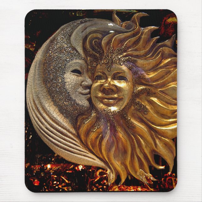 Italian Sun & Moon Carnaval Masks Mouse Pad (Front)