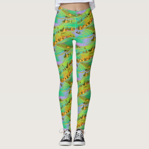 Italian sunset landscape leggings