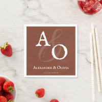 Italian Sunset Orange Minimalist Monogram Wedding