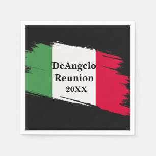 Italian Surname Name Custom Flag Colours Reunion Napkin