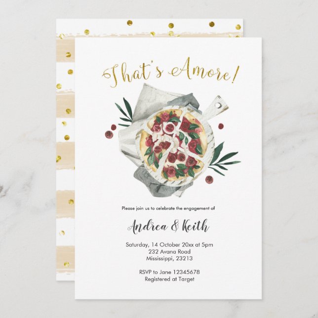 Italian That's Amore Engagement Invitation (Front/Back)