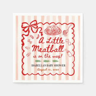 Italian Theme Baby Shower Red Bow Napkin
