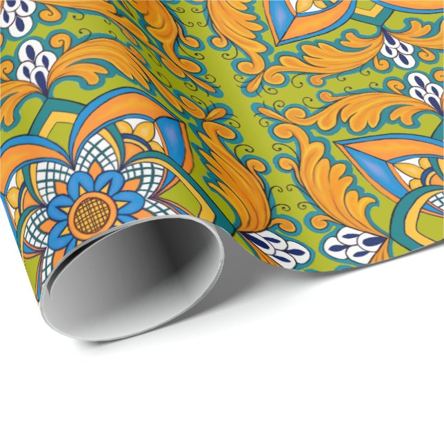 Italian tile design wrapping paper (Roll Corner)