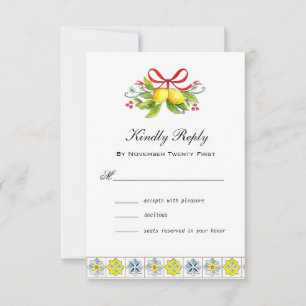 Italian tile with Lemons  RSVP Card
