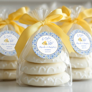 Italian Tiles La Dolce Vita Destination Wedding  Classic Round Sticker