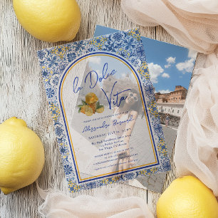 Italian Tiles La Dolce Vita Summer Bridal Shower Vellum Invitations