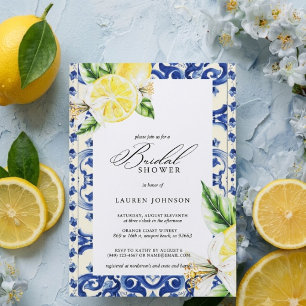 Italian Tiles   Lemon Theme Summer Bridal Shower  Invitation