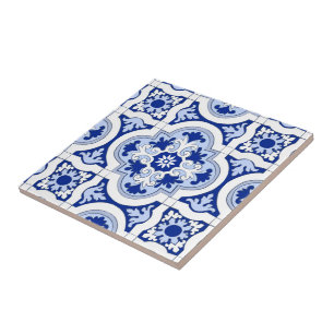 Italian tiles,majolica,blue and white pattern   tile