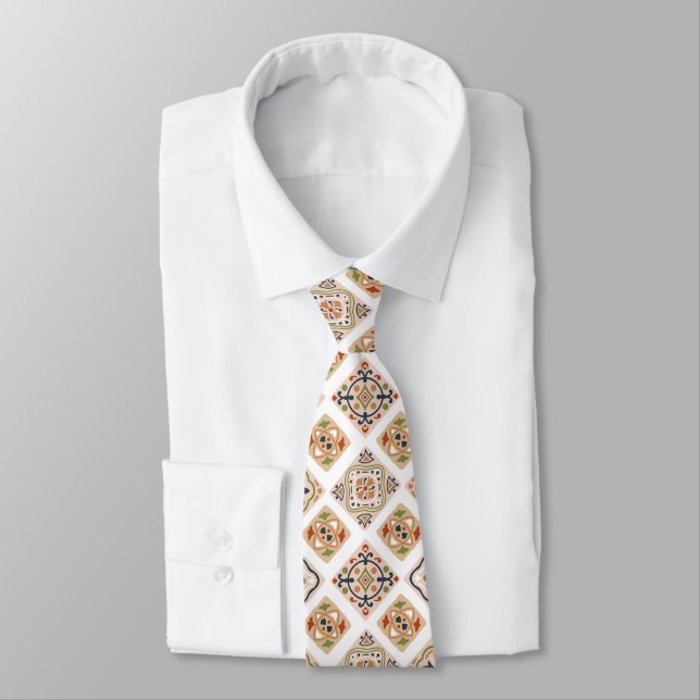 Italian tiles seamless pattern tie (Tied)