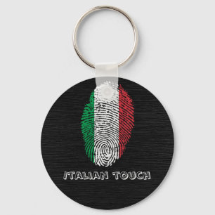 Italian touch fingerprint flag keychain