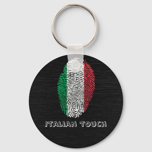 Italian touch fingerprint flag keychain (Front)