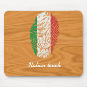 Italian touch fingerprint flag mouse pad