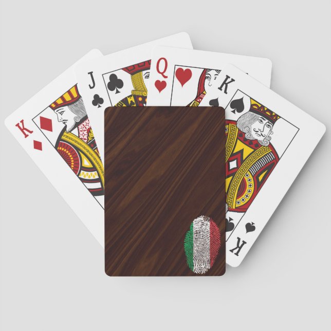 Italian touch fingerprint flag playing cards (Back)