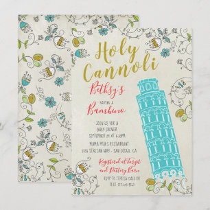 Italian Tower of Pisa Baby Shower invitations