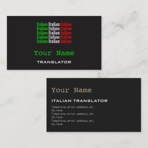 Italian Translator or Interpreter Business Cards