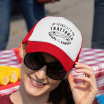 Italian Trattoria Personalized Vintage Restaurant Trucker Hat<br><div class="desc">An awesomely unique gift for the Italian cook,  chef,  or foodie in your life,  this red and white trucker hat features a vintage trattoria logo with a name and year of your choice. Design reads "[Name's] Trattoria,  Authentic Italian Cuisine,  Established [year]."</div>