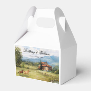 Italian Tuscan Countryside Wedding  Favor Box