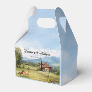 Italian Tuscan Countryside Wedding  Favor Box