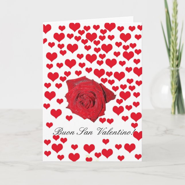 Italian Valentine's Day Roses Holiday Card (Front)