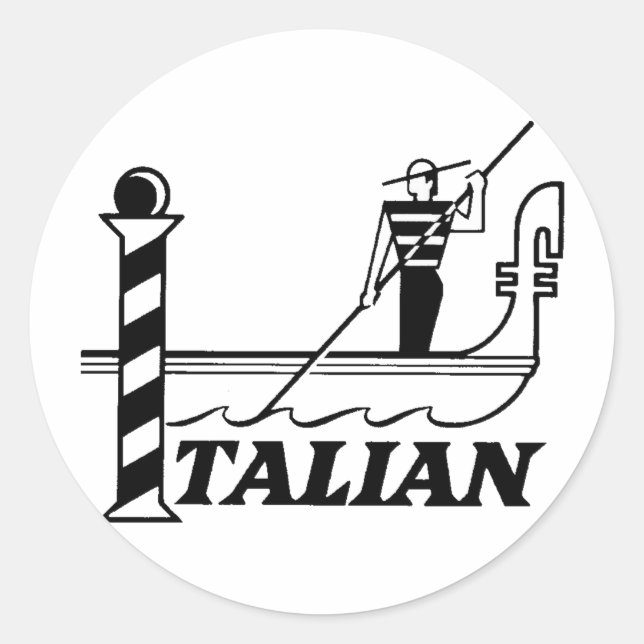 Italian Venetian Gondola Classic Round Sticker (Front)