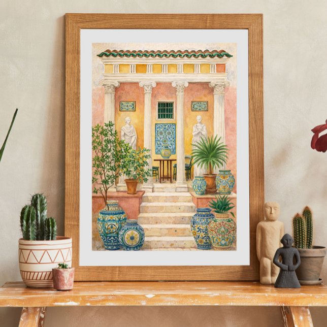 Italian Villa Patio with Classical Columns Poster (Creator Uploaded)