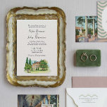 Italian Villa Watercolor Wedding Invitation<br><div class="desc">Amaze your guest with this hand painted watercolor charming Italian villa with cypress trees and beautiful garden painting wedding invitation. perfect for Italian destination weddings. .</div>