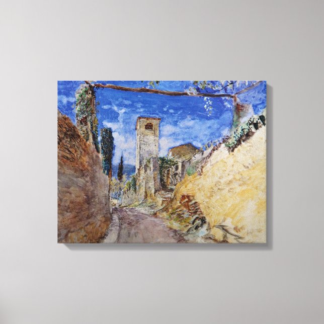 Italian Vineyard Walkway in Lucca Canvas Print (Front)