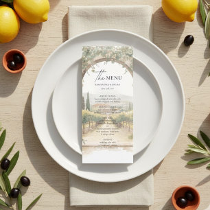 Italian Vineyard Wedding  Menu