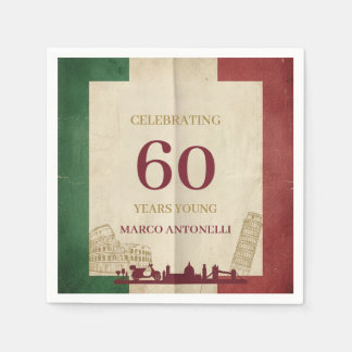 Italian Vintage 60th Birthday Party Napkin