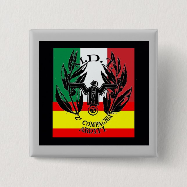 Italian volunteer group spanish civil war 2 inch square button (Front)
