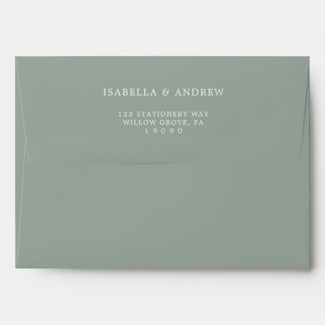 Italian Watercolor Olive Wedding Envelope (Back (Top Flap))