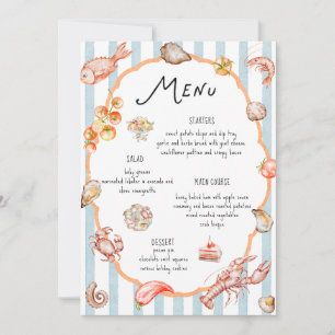Italian Watercolor Rustic Colorful Wedding Menu Invitation