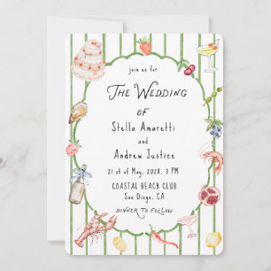 Italian Watercolor Rustic Wedding Invitation