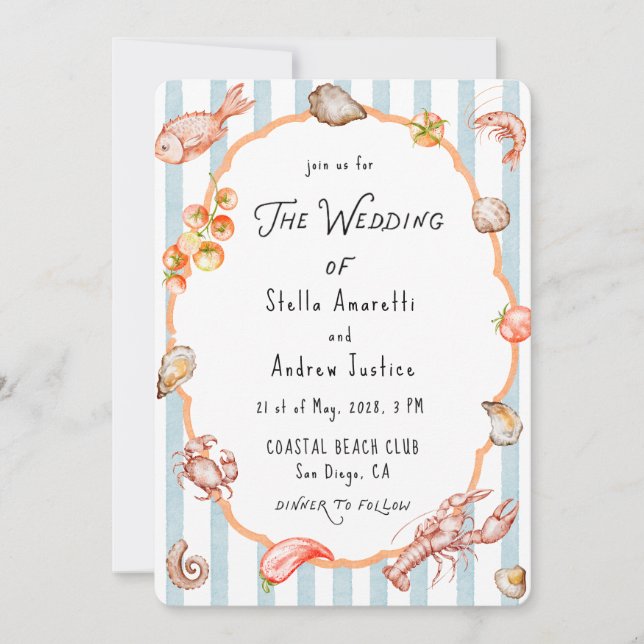 Italian Watercolor Rustic Wedding Invitation (Front)