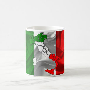 Italian waving flag coffee mug