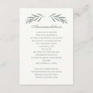 Italian wedding accommodations. Simple details Enclosure Card
