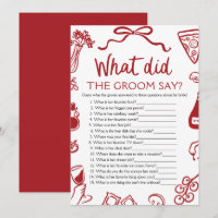 Italian What Did The Groom Say Bridal Shower Game
