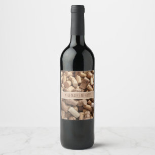 Italian Wine Corks Digital Custom  Wine Label