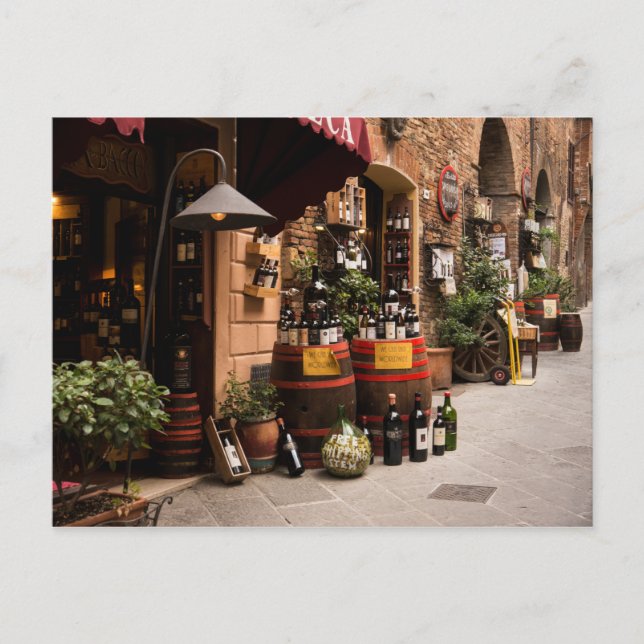 Italian Wine Shop in Montepulciano, Tuscany Postcard (Front)